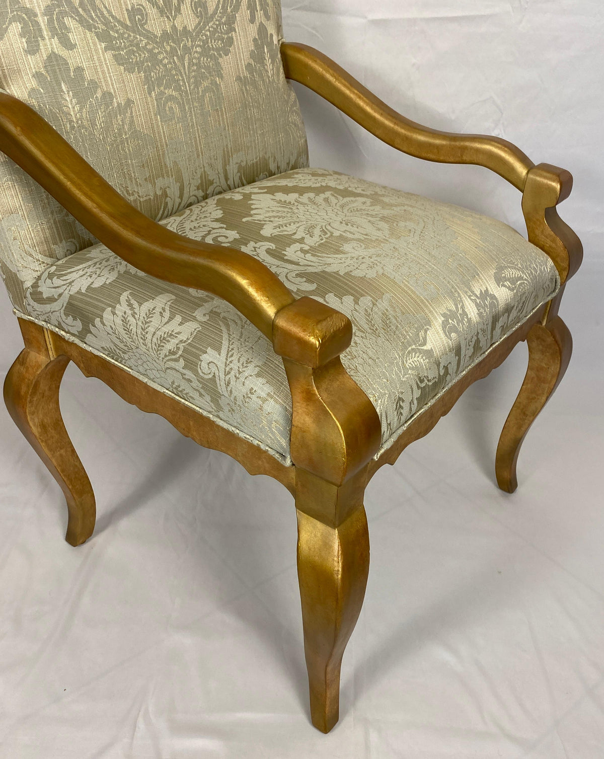 Set of 4 Louis XVI Style Giltwood Armchairs, 4 Upholstered Dining Armchairs — detail 5