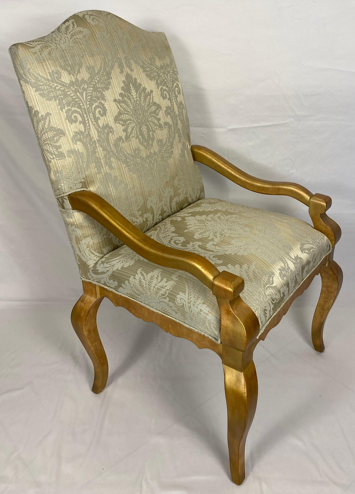 Set of 4 Louis XVI Style Giltwood Armchairs, 4 Upholstered Dining Armchairs — detail 4