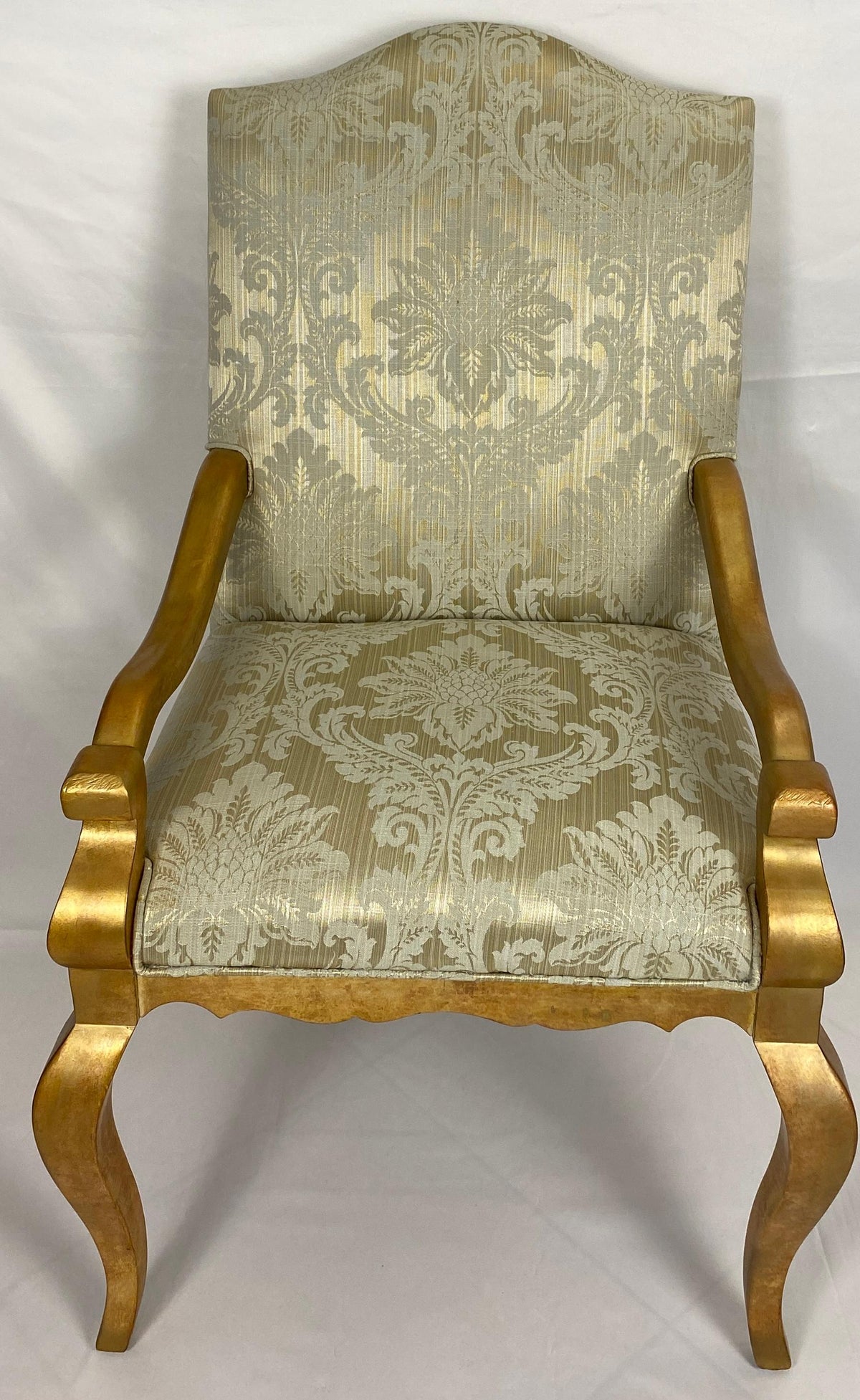 Set of 4 Louis XVI Style Giltwood Armchairs, 4 Upholstered Dining Armchairs — detail 3