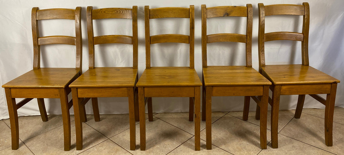 Country French Provincial Style Wooden Dining Chairs, Set of 5 — detail 2