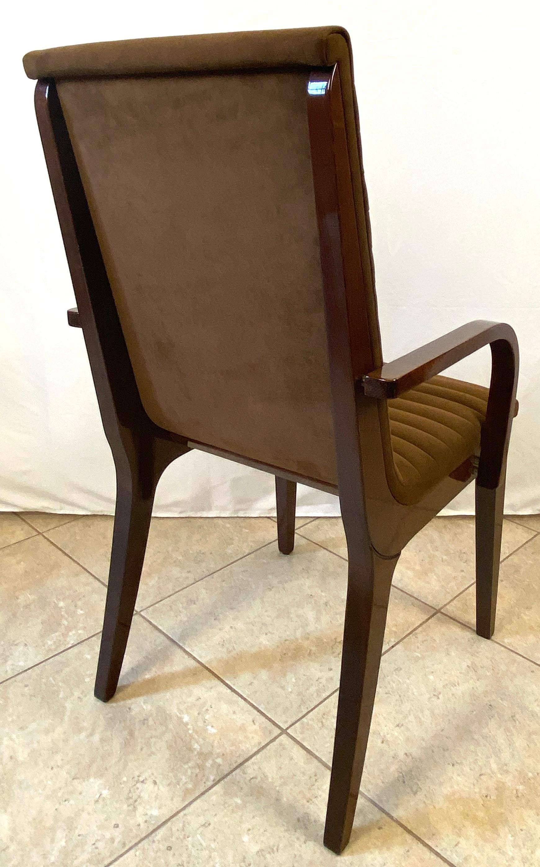 Set of 6 Art Deco Style Dining Chairs, Upholstered Dining Chairs — detail 4