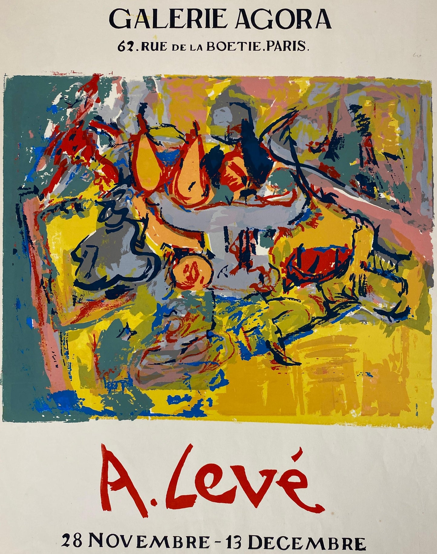 Original Abstract Art Exhibition Poster, French Poster Paris France — detail 6