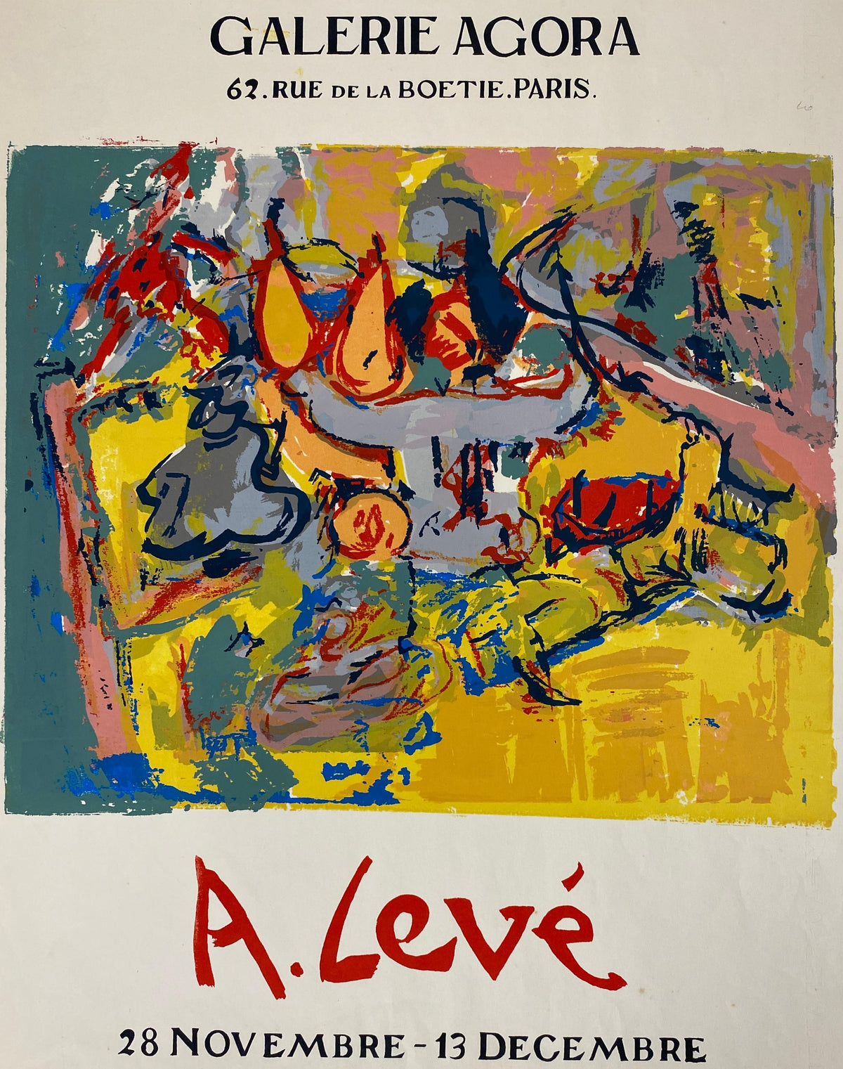 Original Abstract Art Exhibition Poster, French Poster Paris France — detail 6