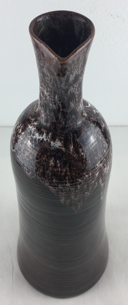 Accolay French Ceramic Handled Pitcher Vase, Large Brown Ceramic Vase — detail 12
