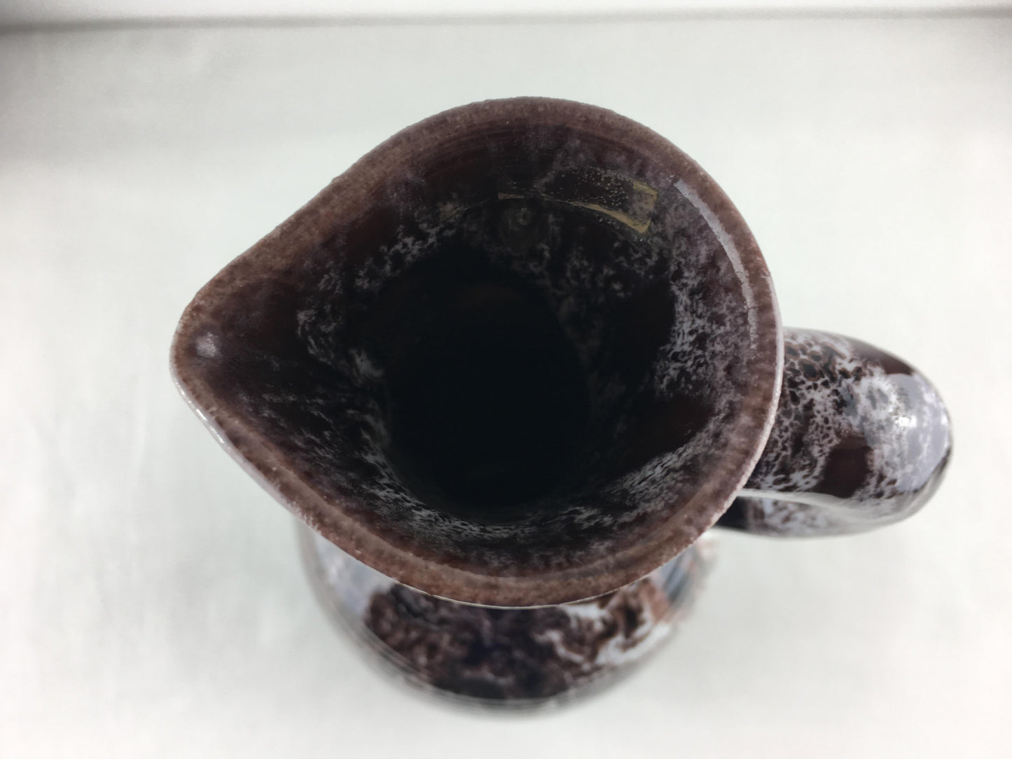 Accolay French Ceramic Handled Pitcher Vase, Large Brown Ceramic Vase — detail 13