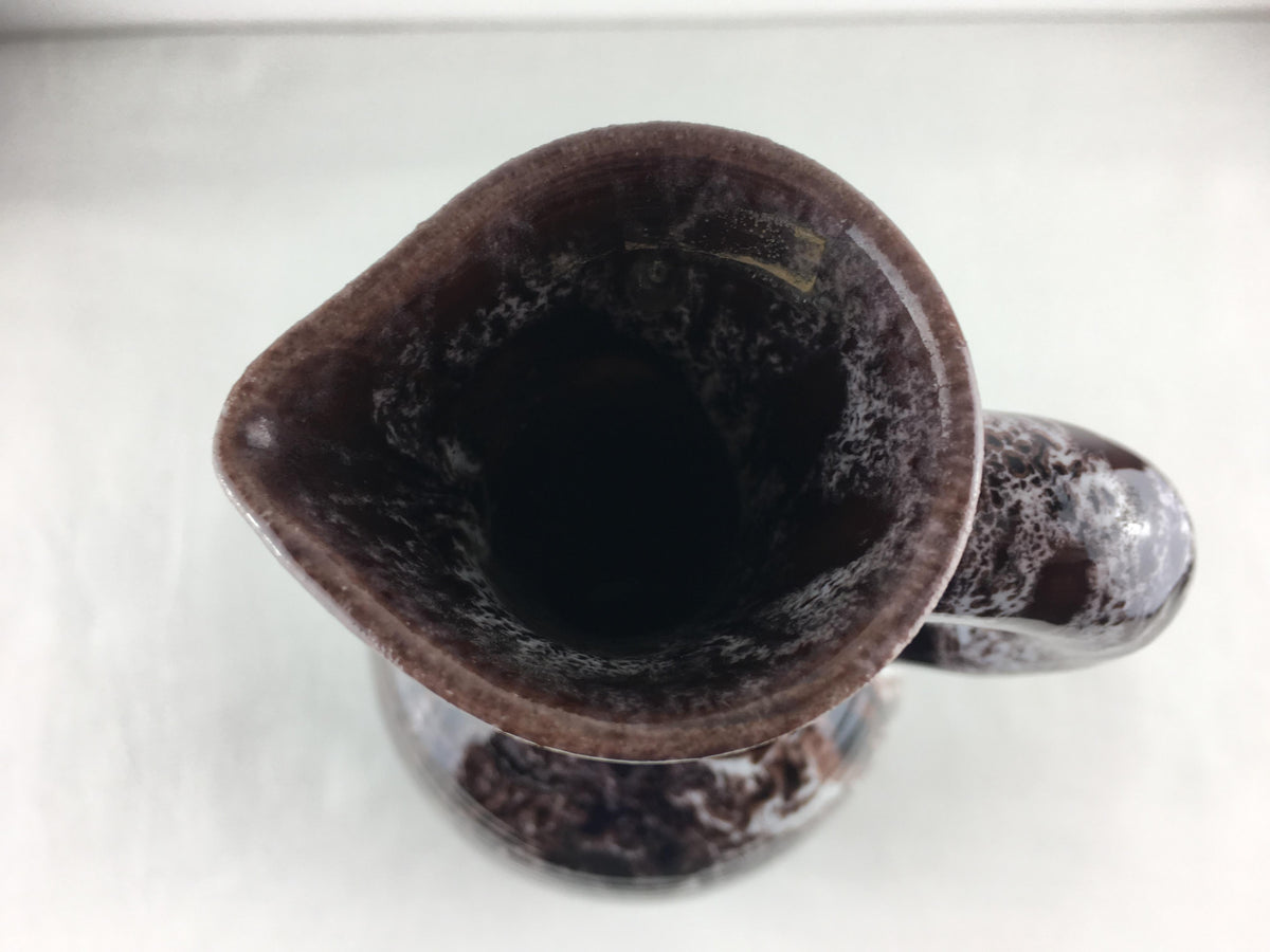 Accolay French Ceramic Handled Pitcher Vase, Large Brown Ceramic Vase — detail 13