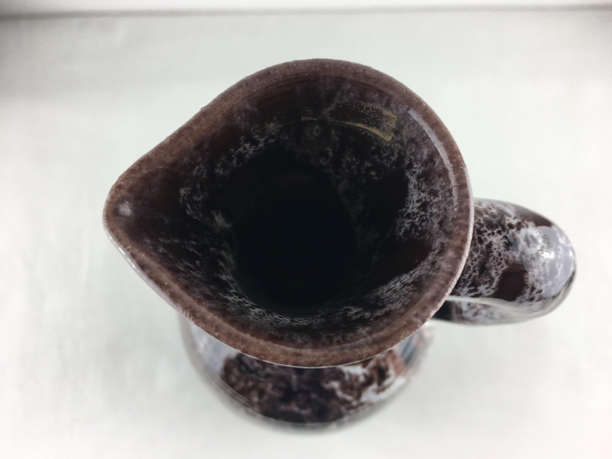 Accolay French Ceramic Handled Pitcher Vase, Large Brown Ceramic Vase — detail 13