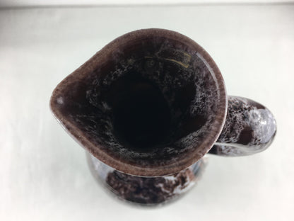 Accolay French Ceramic Handled Pitcher Vase, Large Brown Ceramic Vase — detail 13