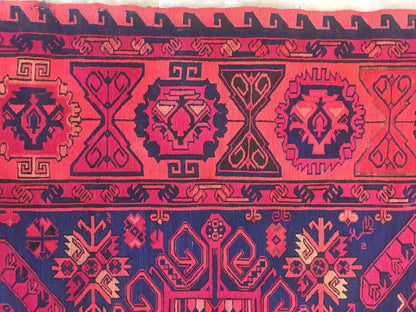 Large Traditional Hand Knotted Tribal Wool Rug, circa 1920 — detail 3