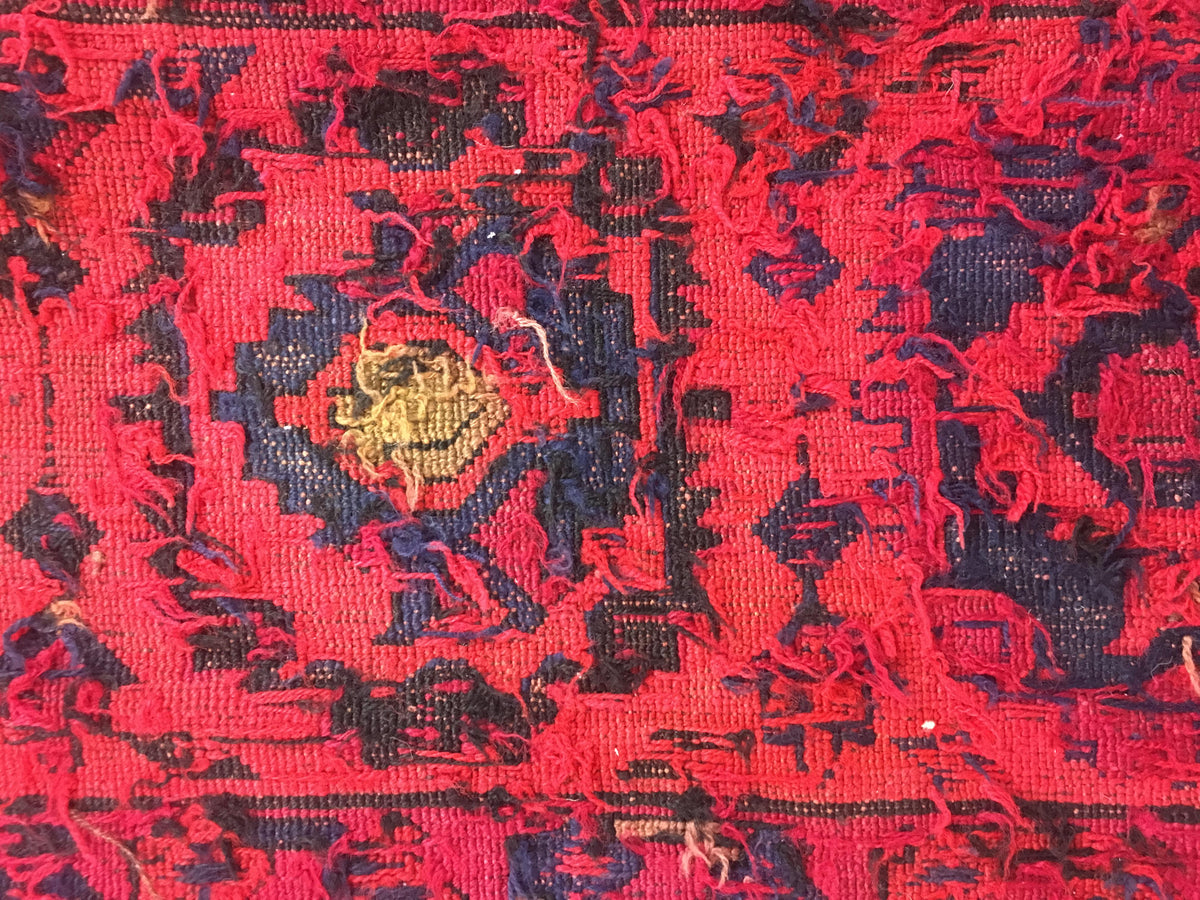 Large Traditional Hand Knotted Tribal Wool Rug, circa 1920 — detail 6