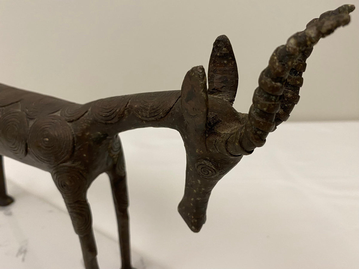 Decorative African Antelope Sculpture from the Tribal People of Benin — detail 5