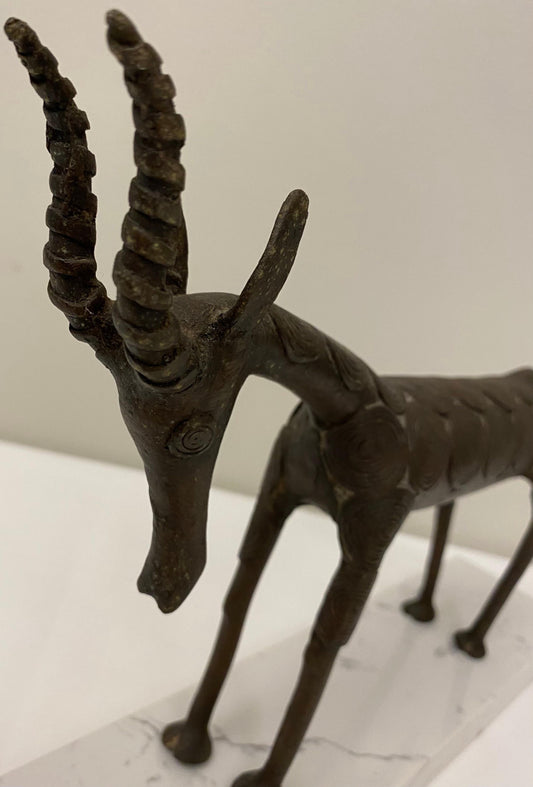 Decorative African Antelope Sculpture from the Tribal People of Benin — detail 2