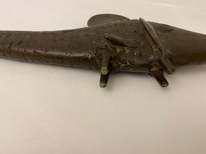Decorative African Bronze Fish from the Tribal People of Benin — detail 7