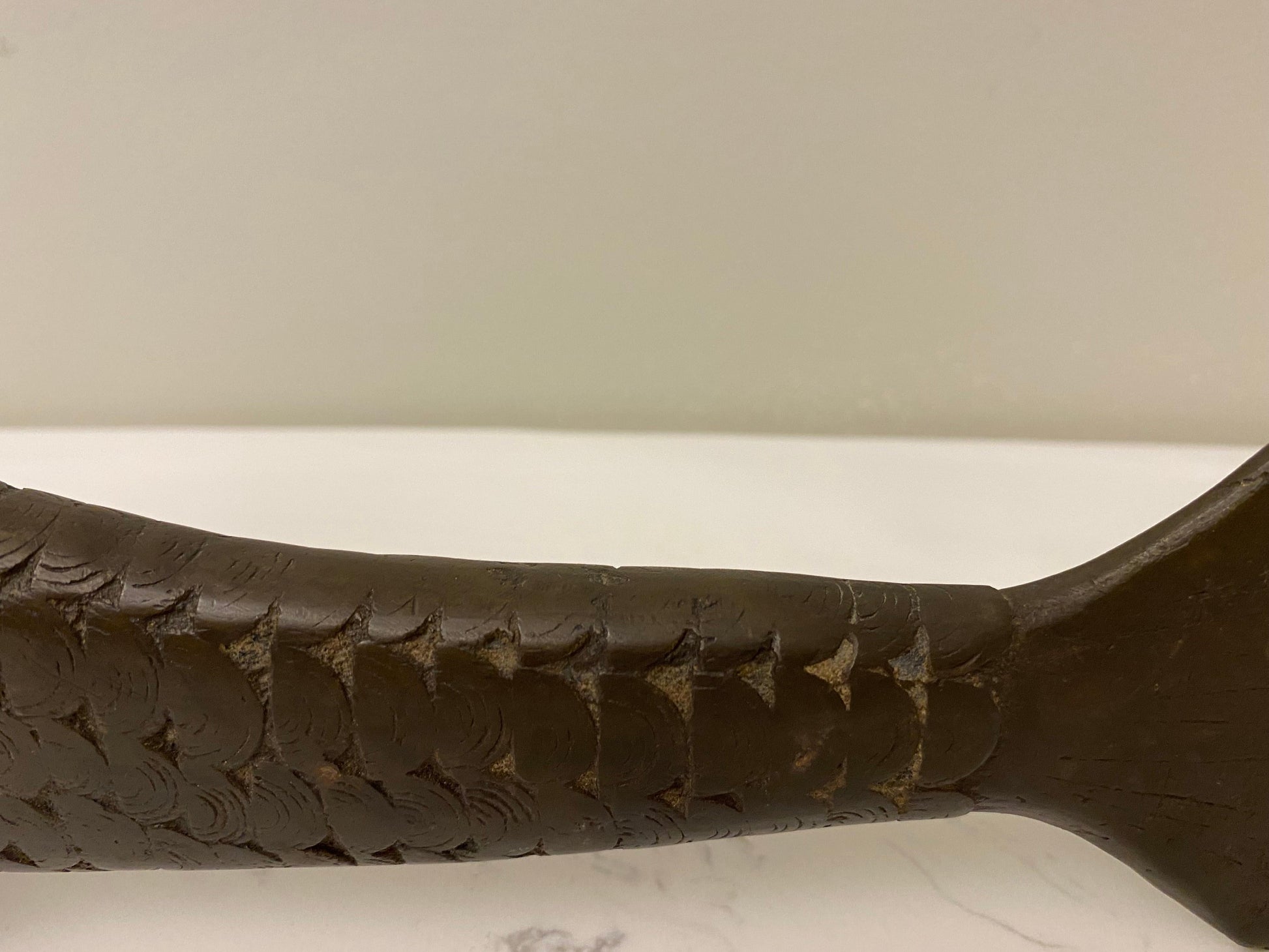 Decorative African Bronze Fish from the Tribal People of Benin — detail 9