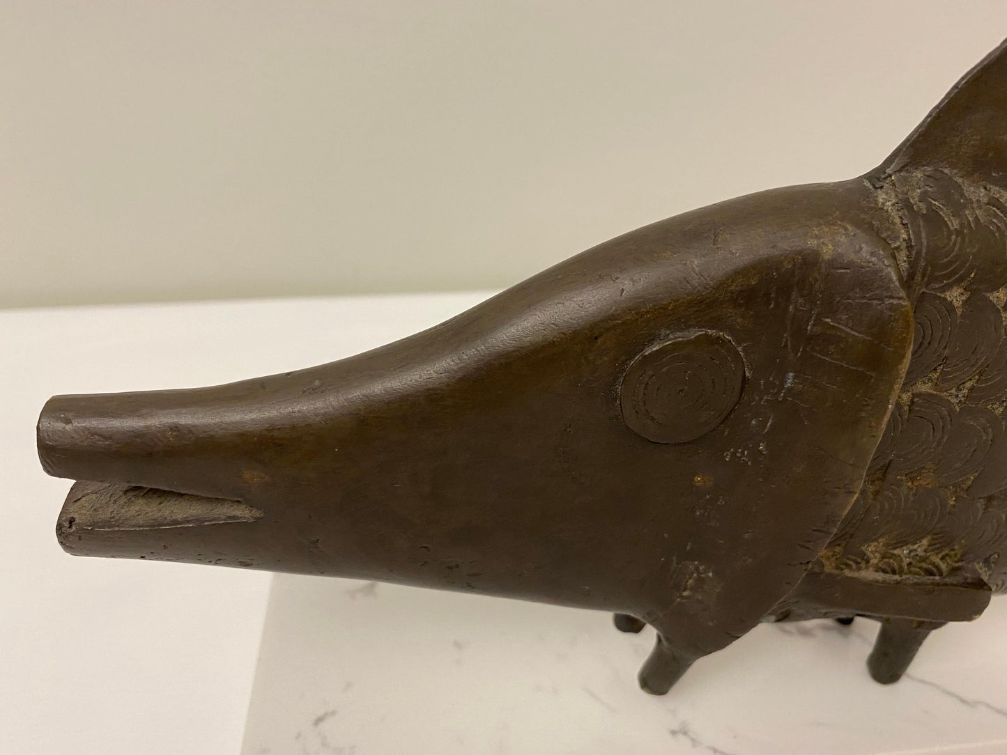 Decorative African Bronze Fish from the Tribal People of Benin — detail 4