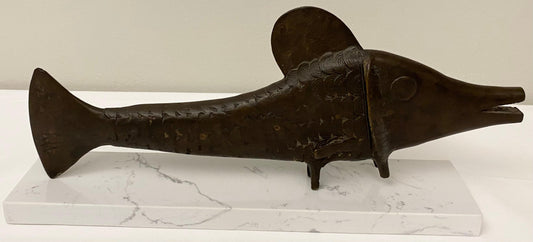 Decorative African Bronze Fish from the Tribal People of Benin — detail 2