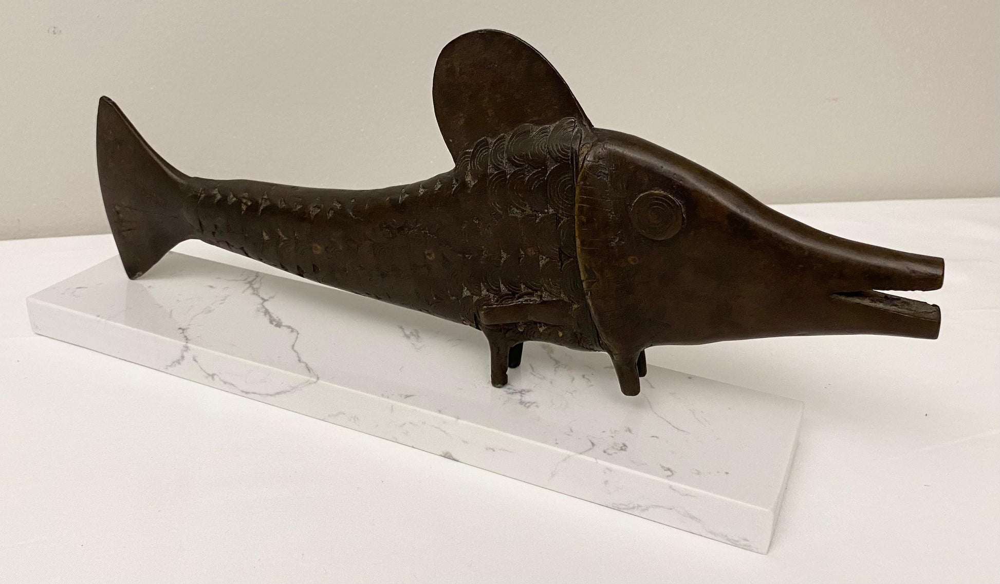 Decorative African Bronze Fish from the Tribal People of Benin — detail 6