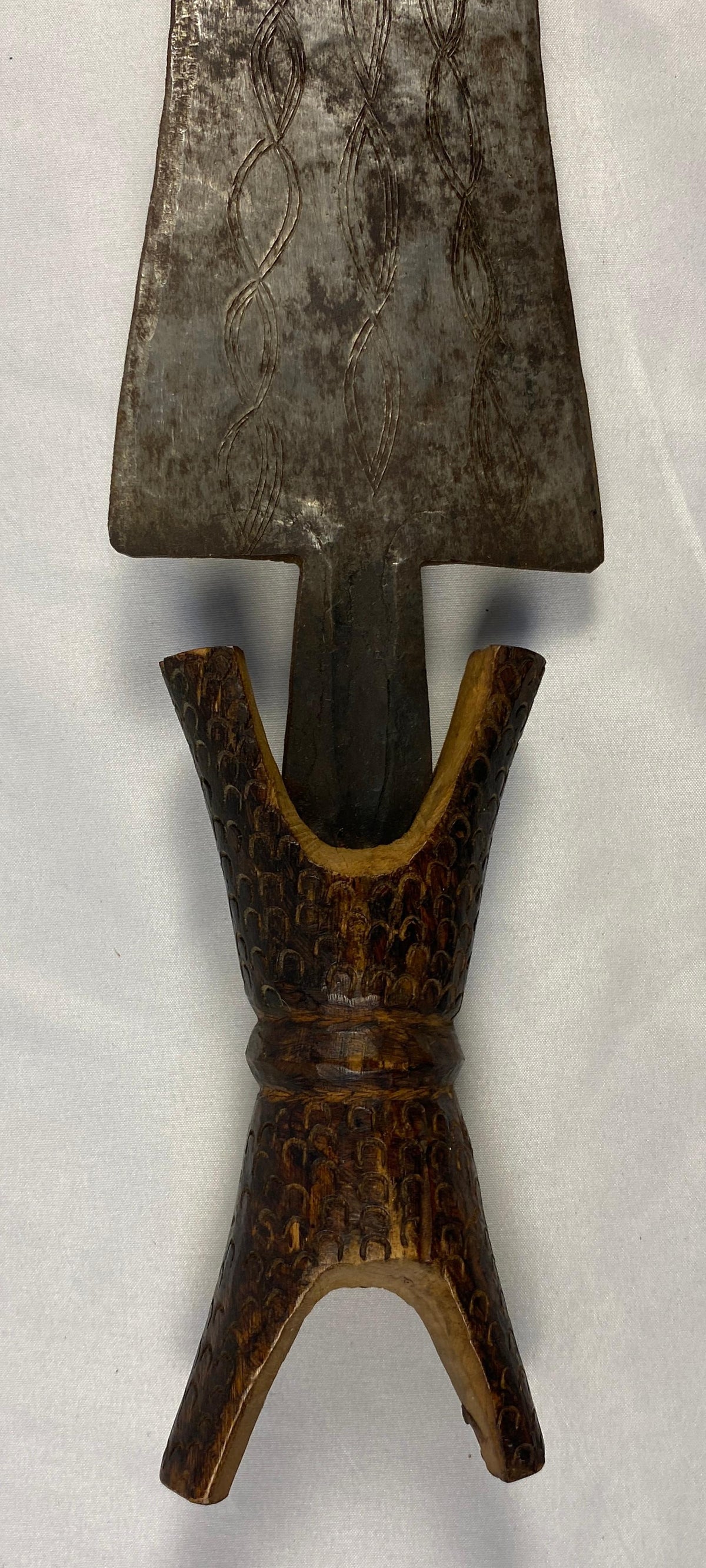 African Tribal Weapon in Animal Skin Holder — detail 5