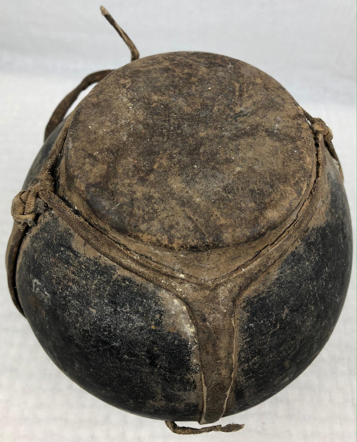 Central African Tribal Pot or Wooden Vase Neutral Brown — detail 4