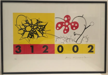 Mid Century Modern Abstract Art Lithograph Signed Aki Kimoto