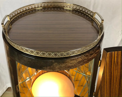 Aldo Tura Bar Cabinet, Iconic Italian Designer Goatskin Dry Bar Cabinet — detail 5