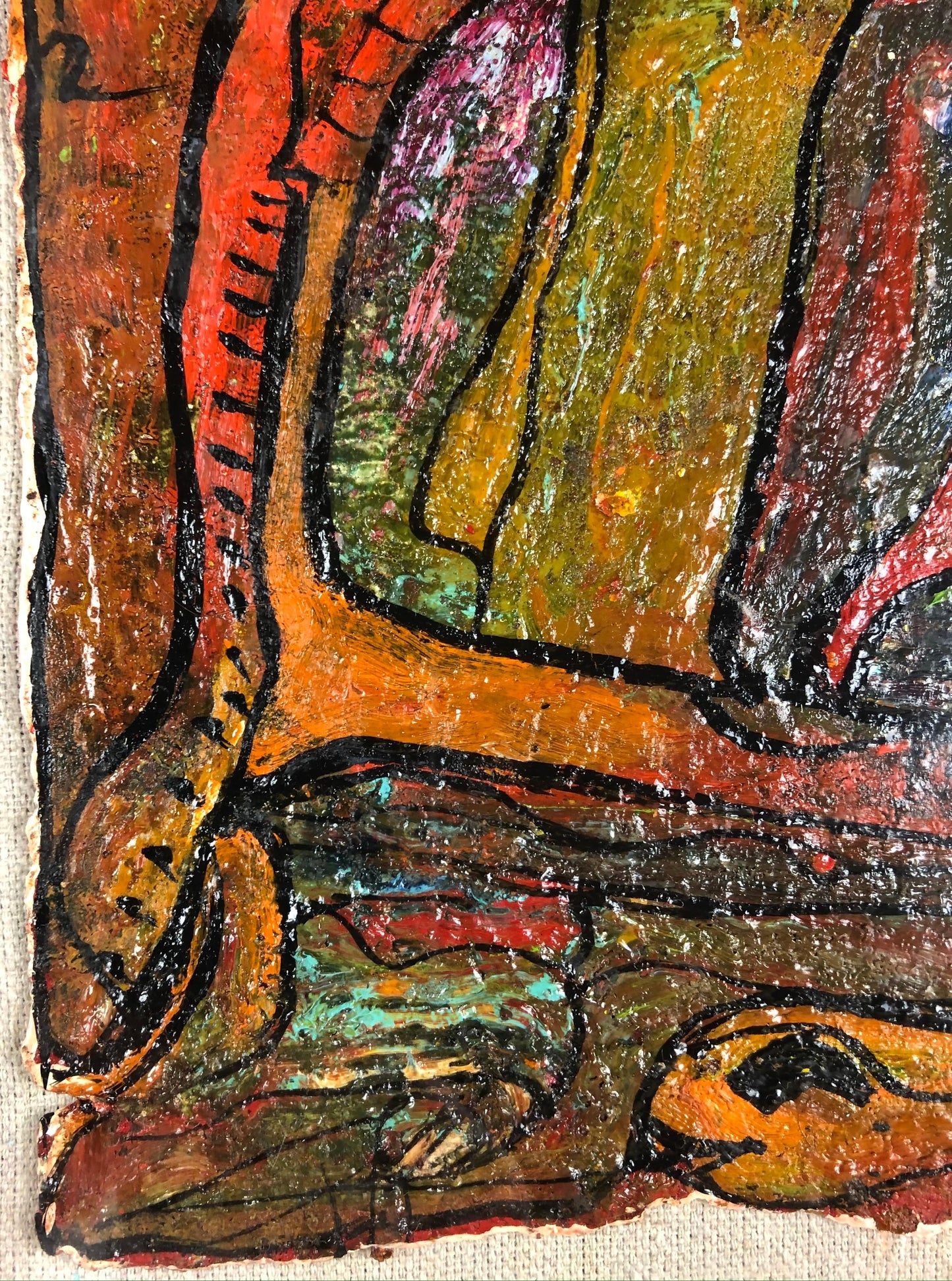 Original Oil on Paper Painting by Alexander Gore, Dated 2012 and Certified — detail 3