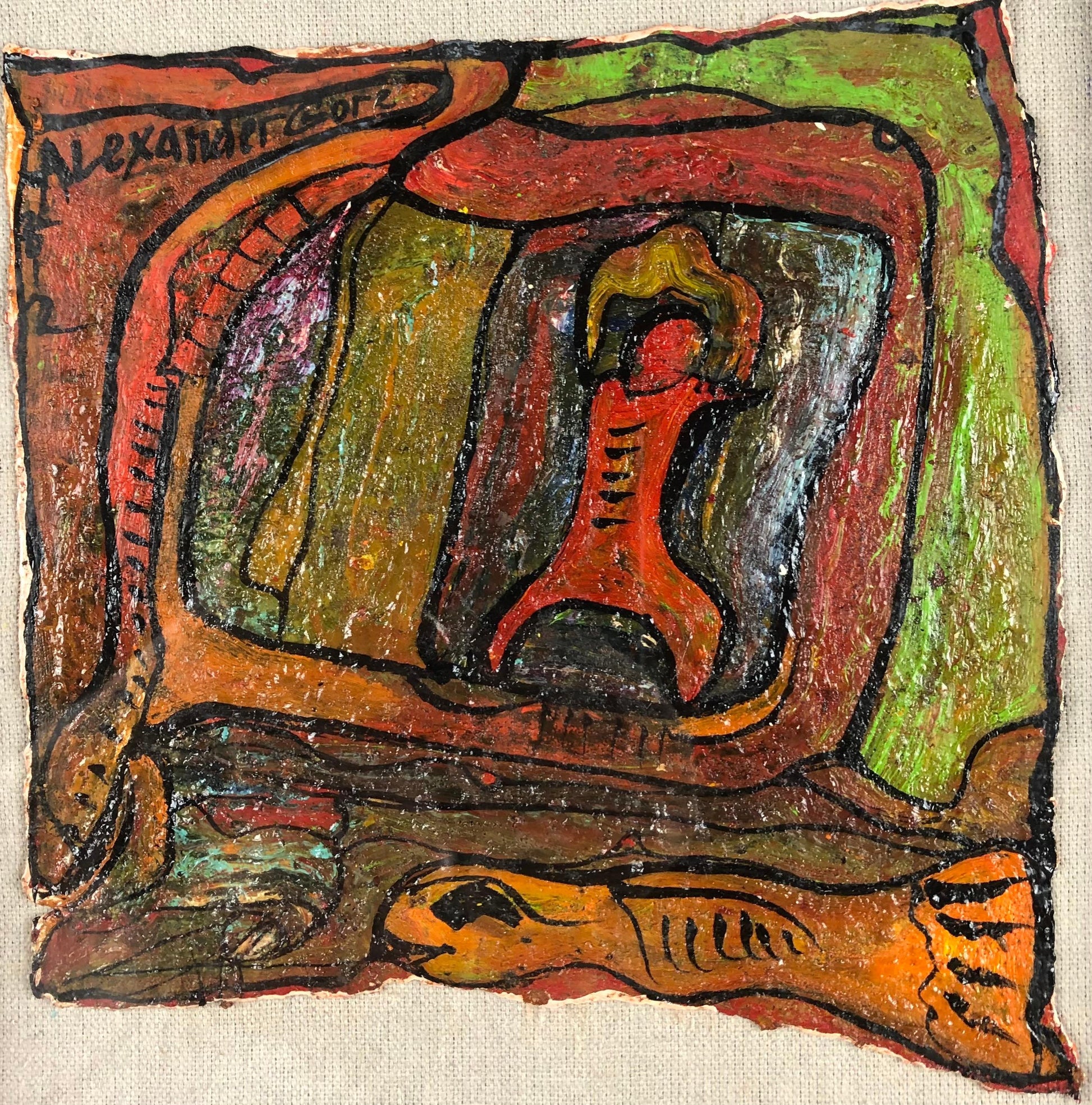 Original Oil on Paper Painting by Alexander Gore, Dated 2012 and Certified — detail 4