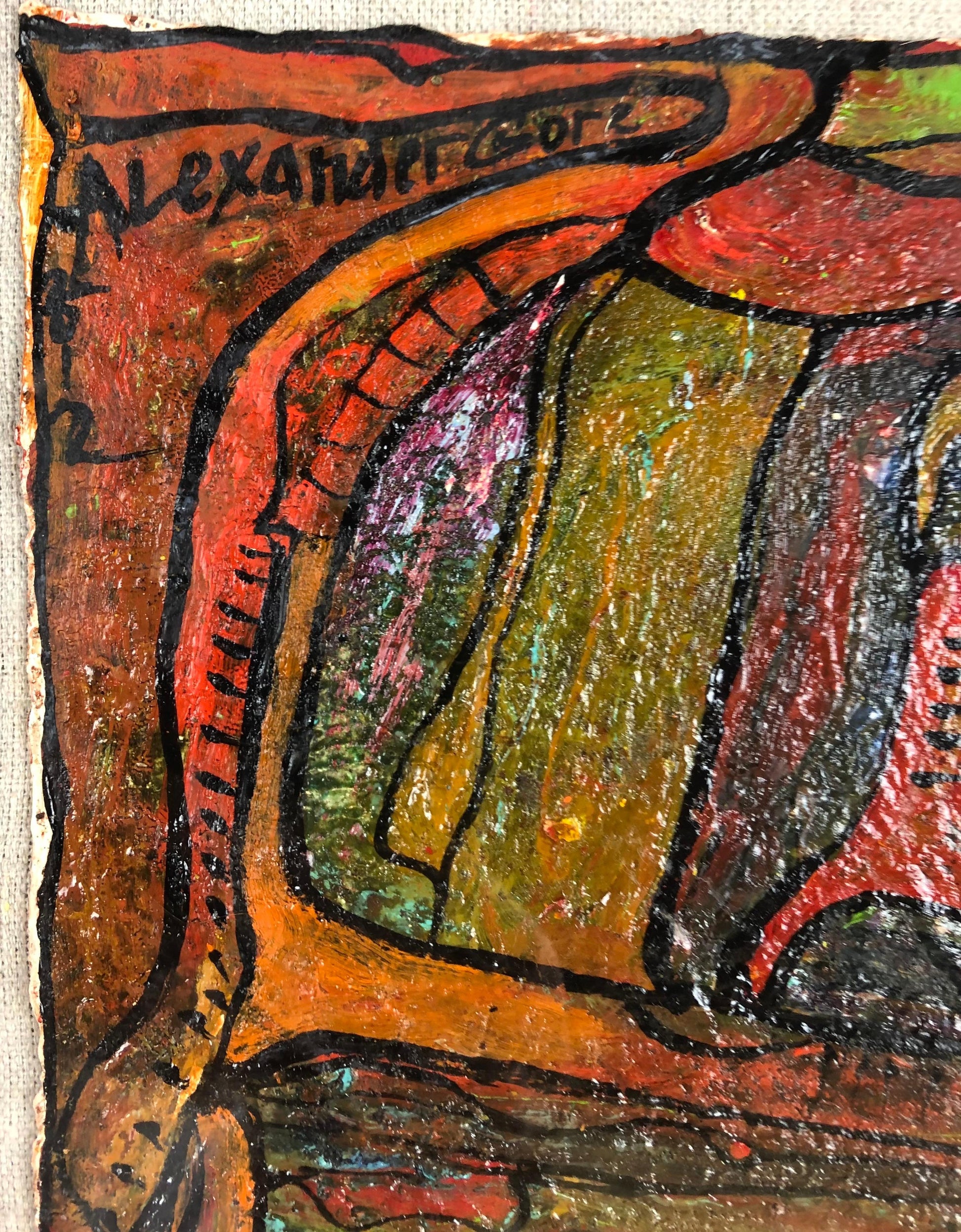 Original Oil on Paper Painting by Alexander Gore, Dated 2012 and Certified — detail 7