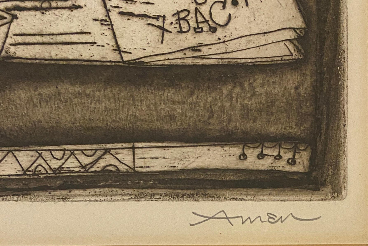Color Lithograph by Irving Amen, Titled "Violin" — detail 6