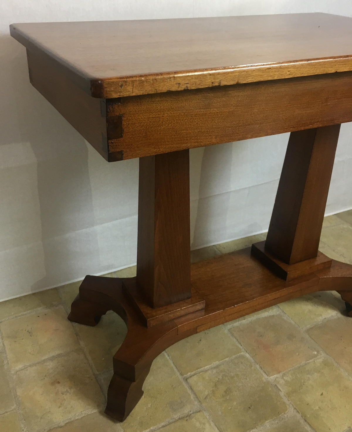 American Arts & Crafts Era Mahogany Side Table or Small Desk — detail 3