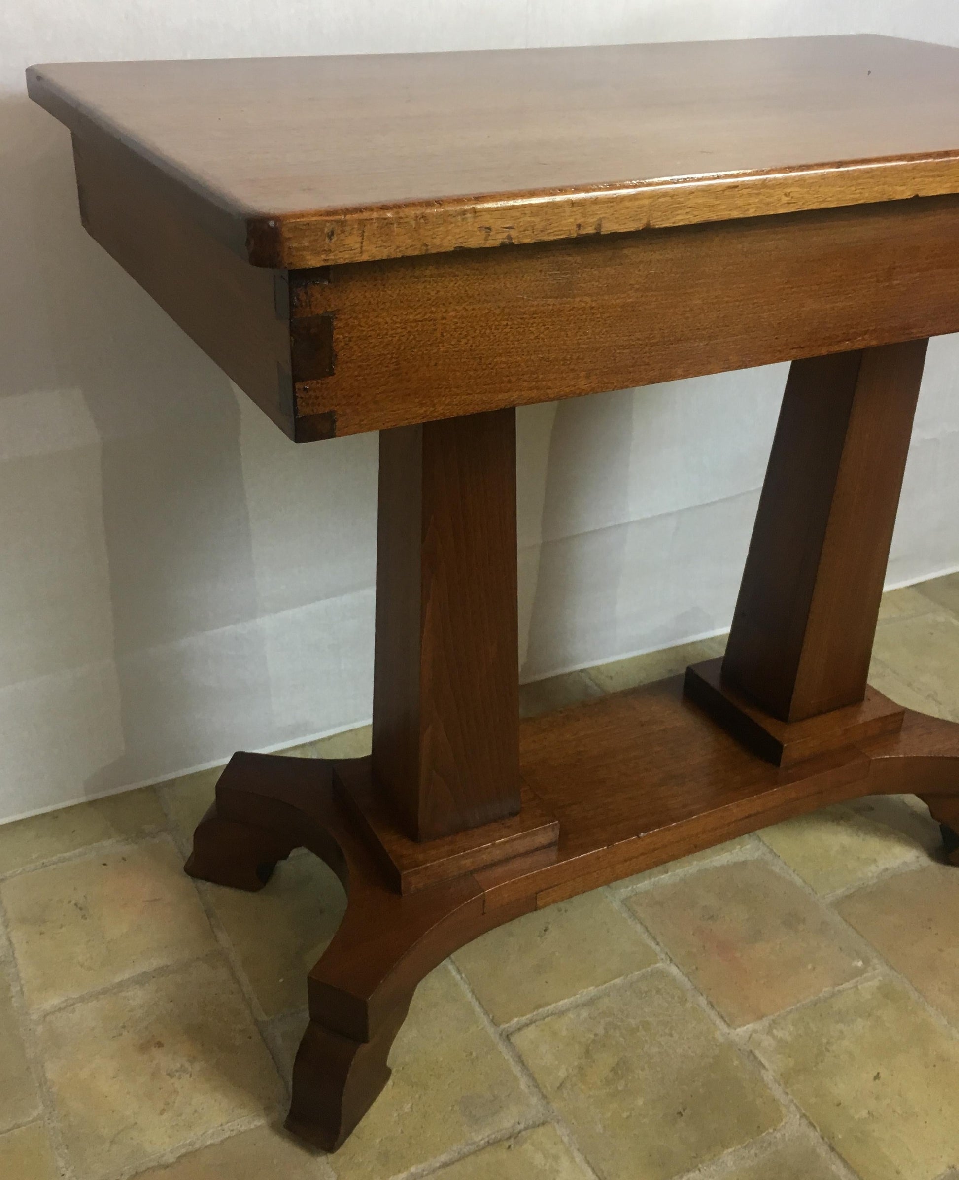 American Arts & Crafts Era Mahogany Side Table or Small Desk — detail 3