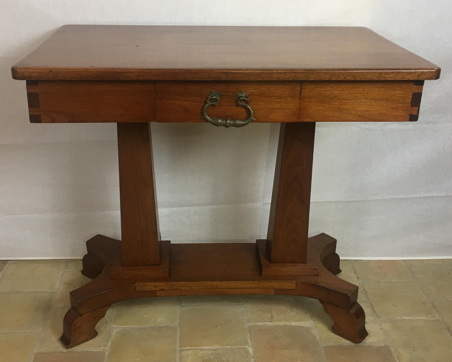American Arts & Crafts Era Mahogany Side Table or Small Desk — detail 12