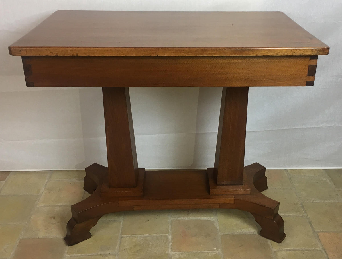 American Arts & Crafts Era Mahogany Side Table or Small Desk — detail 8