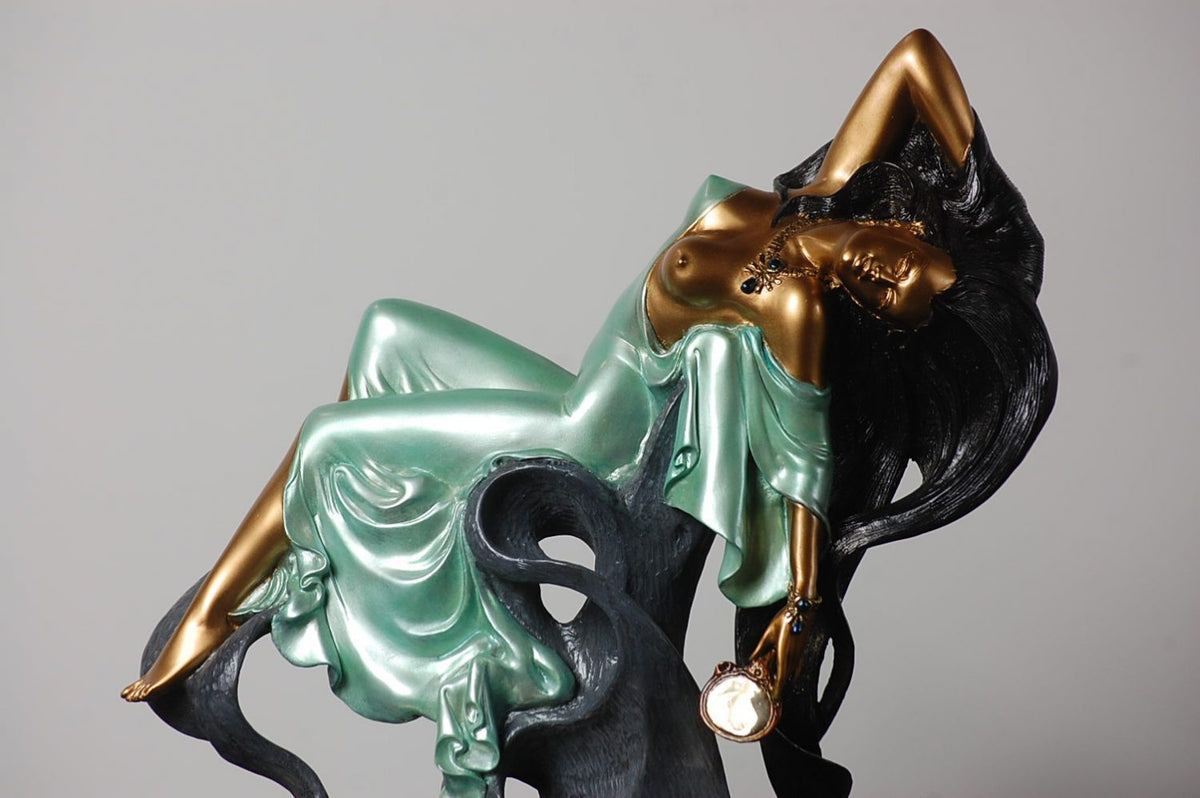 Angelo Basso Bronze Figurative Sculpture "Vanity" — detail 5