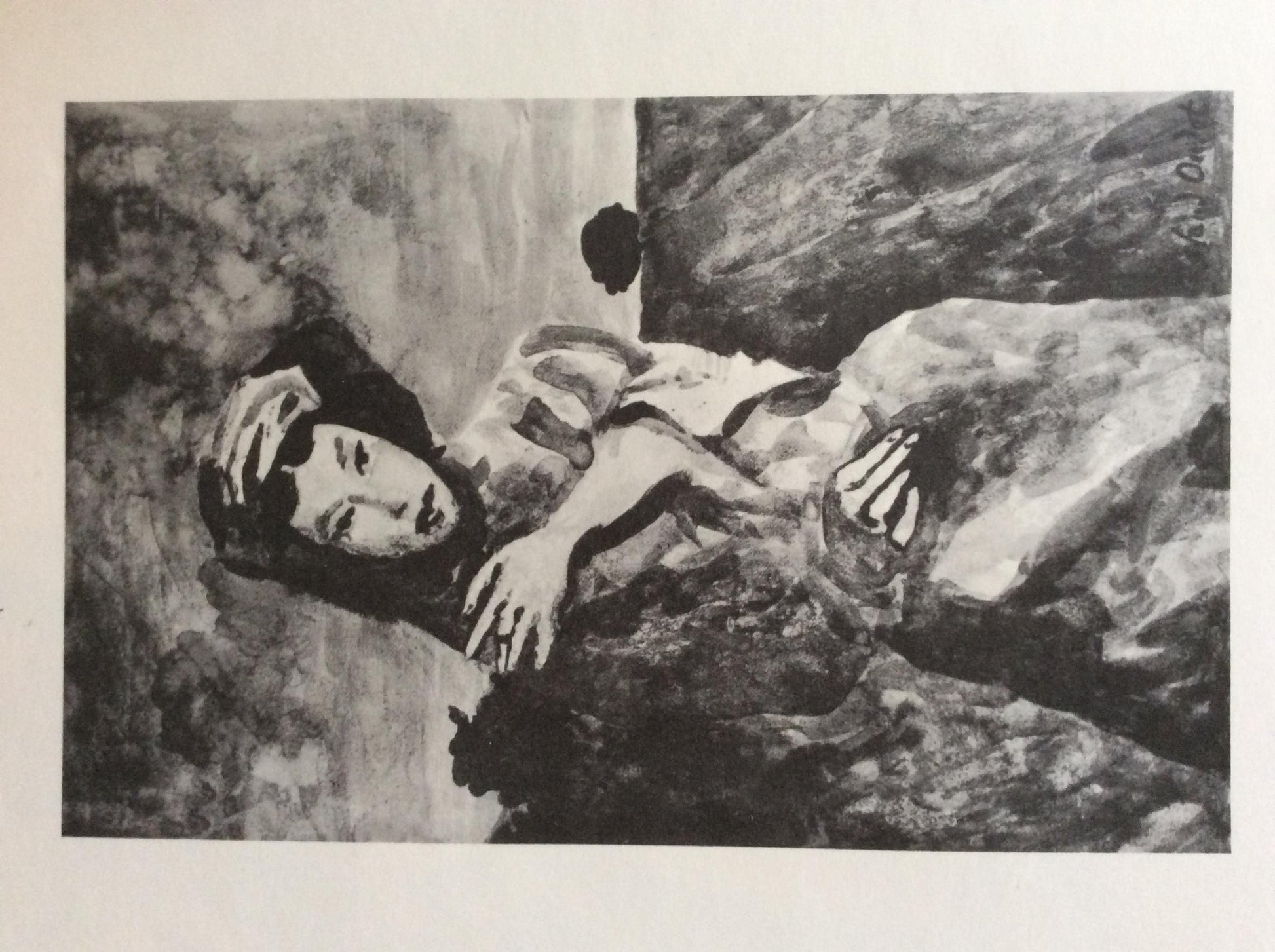Midcentury Original "Anne De Francony Galerie" Portrait Poster by Roland Oublot — detail 4