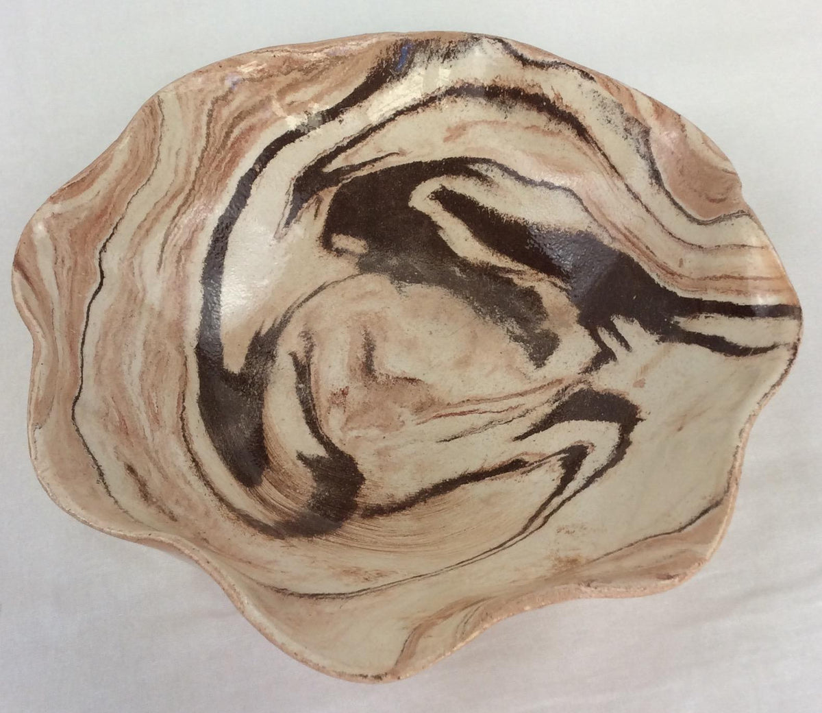 Decorative Apt Mixed Earths Bowl or Large Vide Poche — detail 4