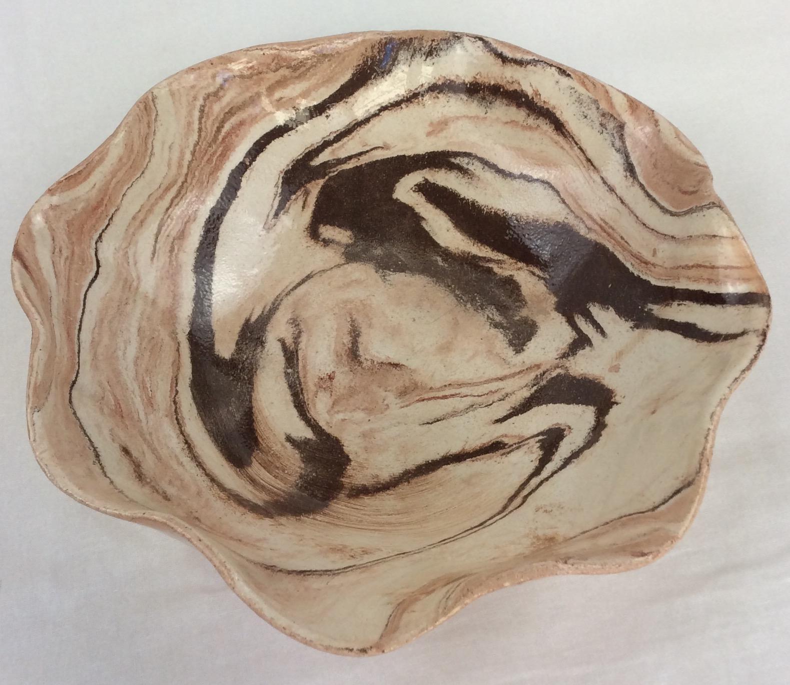 Decorative Apt Mixed Earths Bowl or Large Vide Poche — detail 4