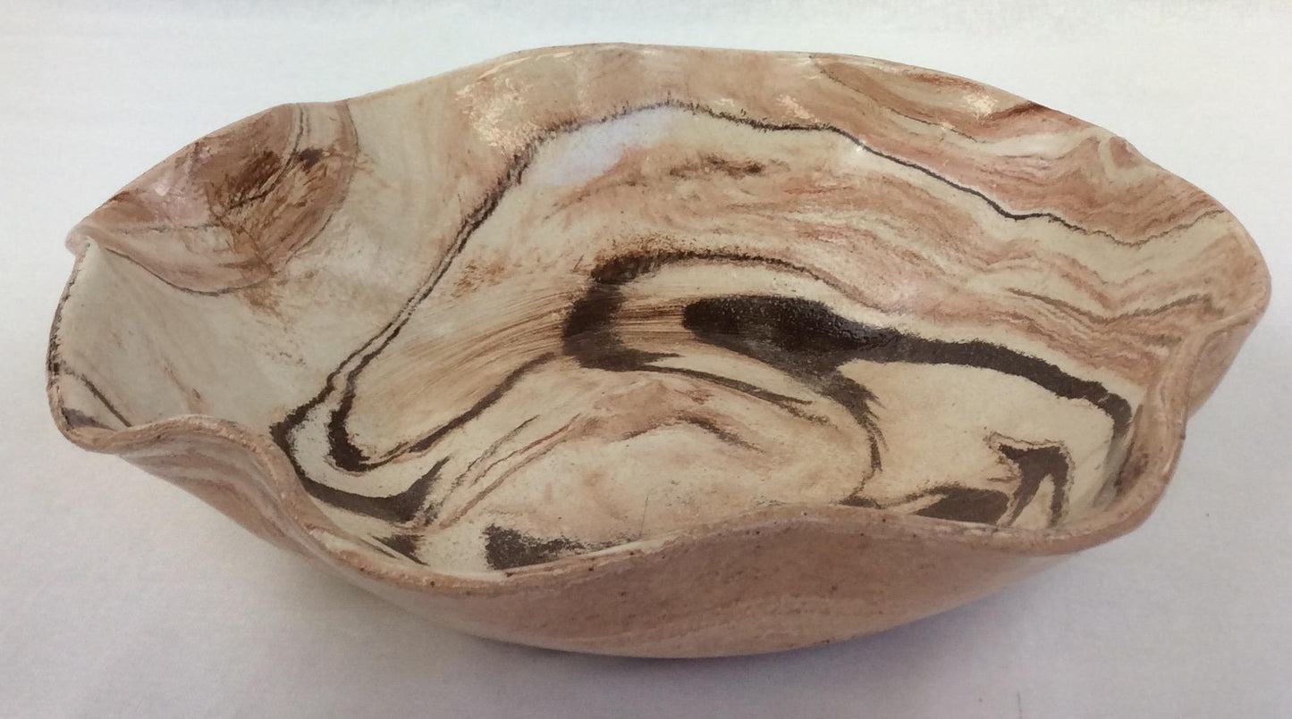 Decorative Apt Mixed Earths Bowl or Large Vide Poche — detail 7