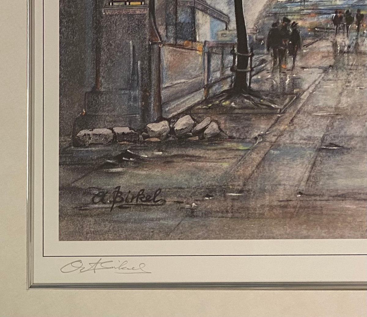 Armin Birkel "Blue City" Original Signed Lithograph with Metallic Embellishments — detail 6