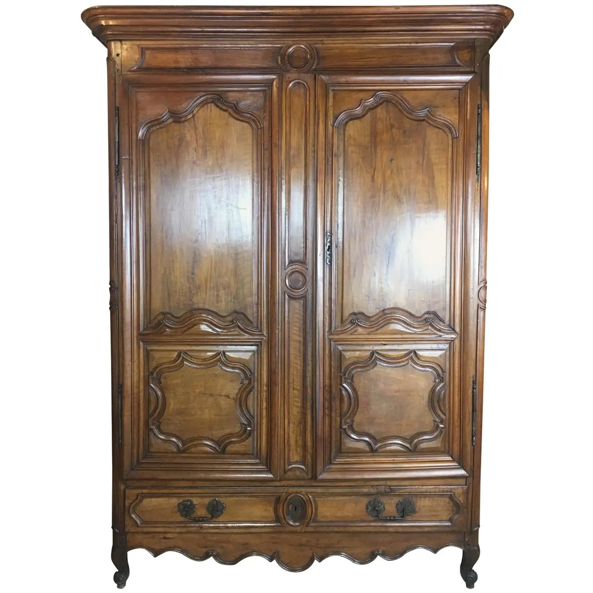 Antique French 18th Century Louis XV Wedding Armoire from Lyon