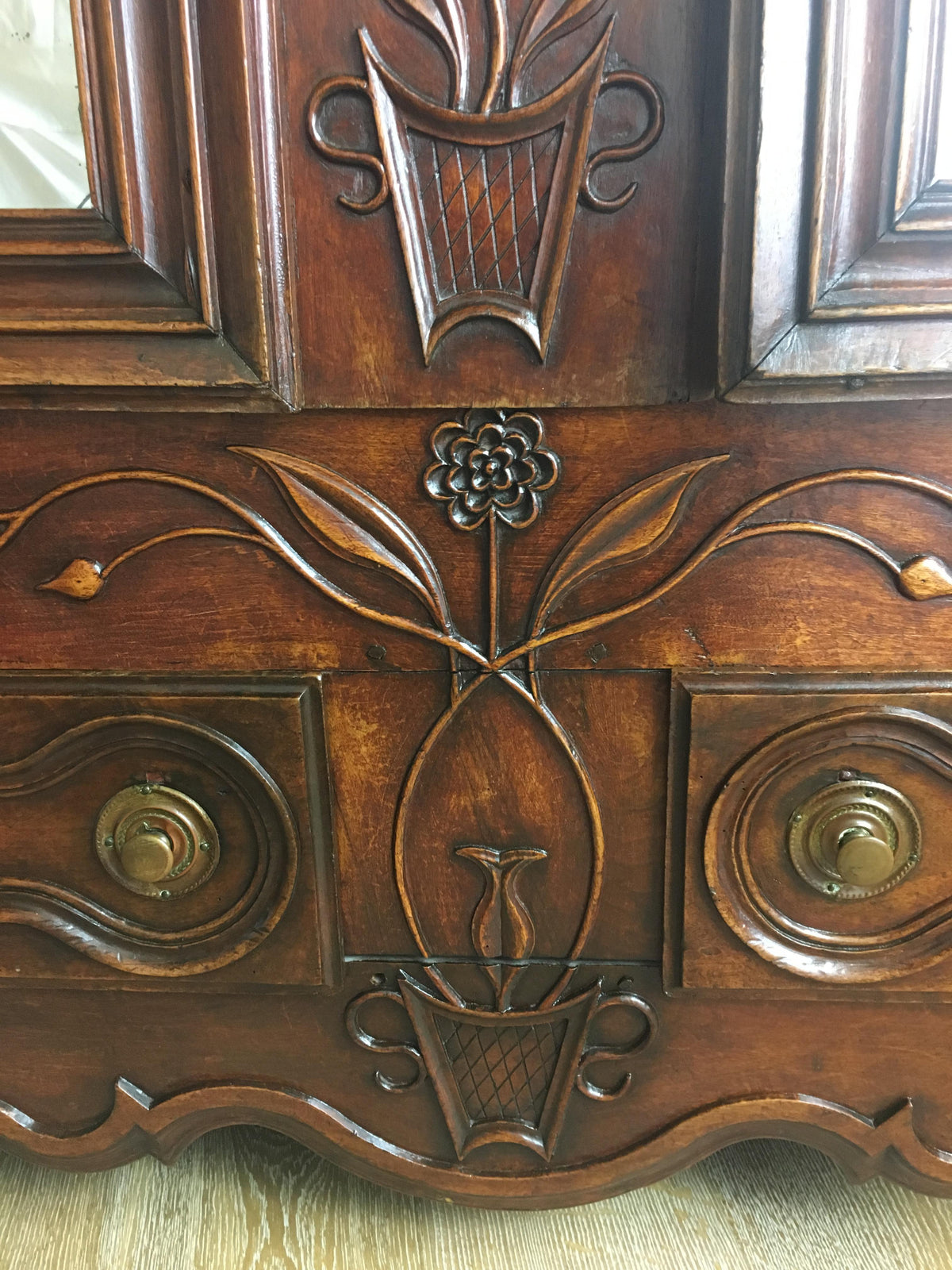 18th Century French Louis XV Armoire, Antique Walnut Armoire Louis XV Style — detail 7