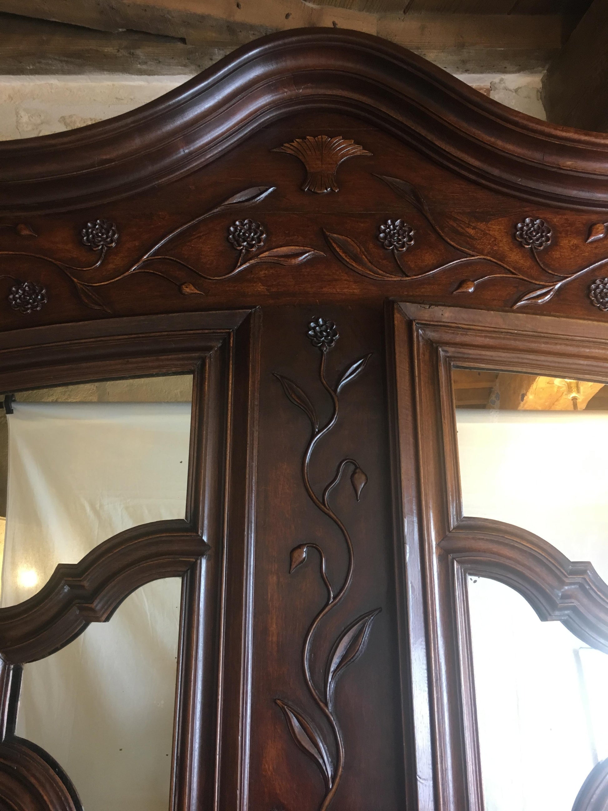 18th Century French Louis XV Armoire, Antique Walnut Armoire Louis XV Style — detail 2