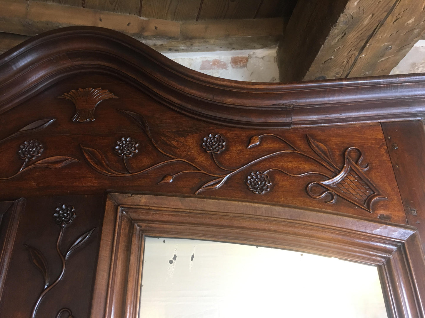 18th Century French Louis XV Armoire, Antique Walnut Armoire Louis XV Style — detail 6
