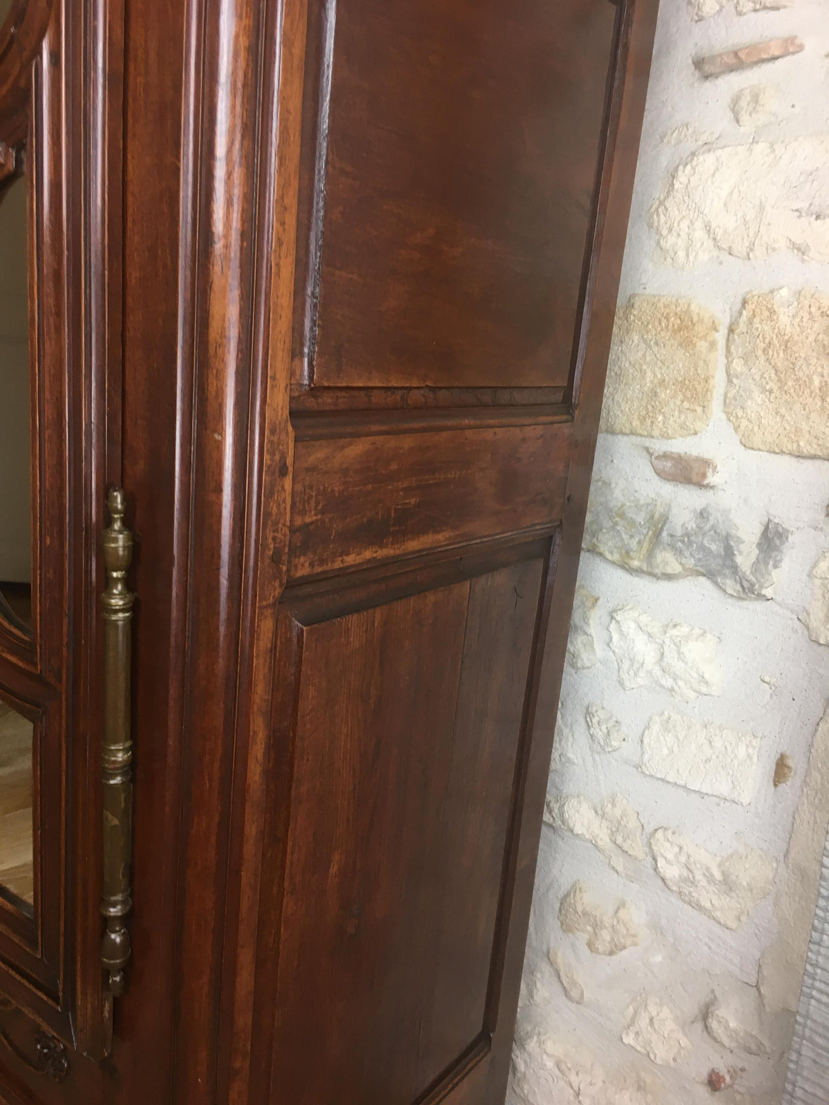 18th Century French Louis XV Armoire, Antique Walnut Armoire Louis XV Style — detail 10