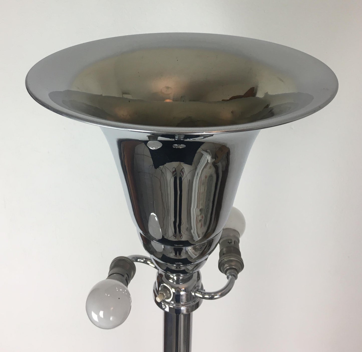 French Art Deco Polished Chrome Floor Lamp — detail 4