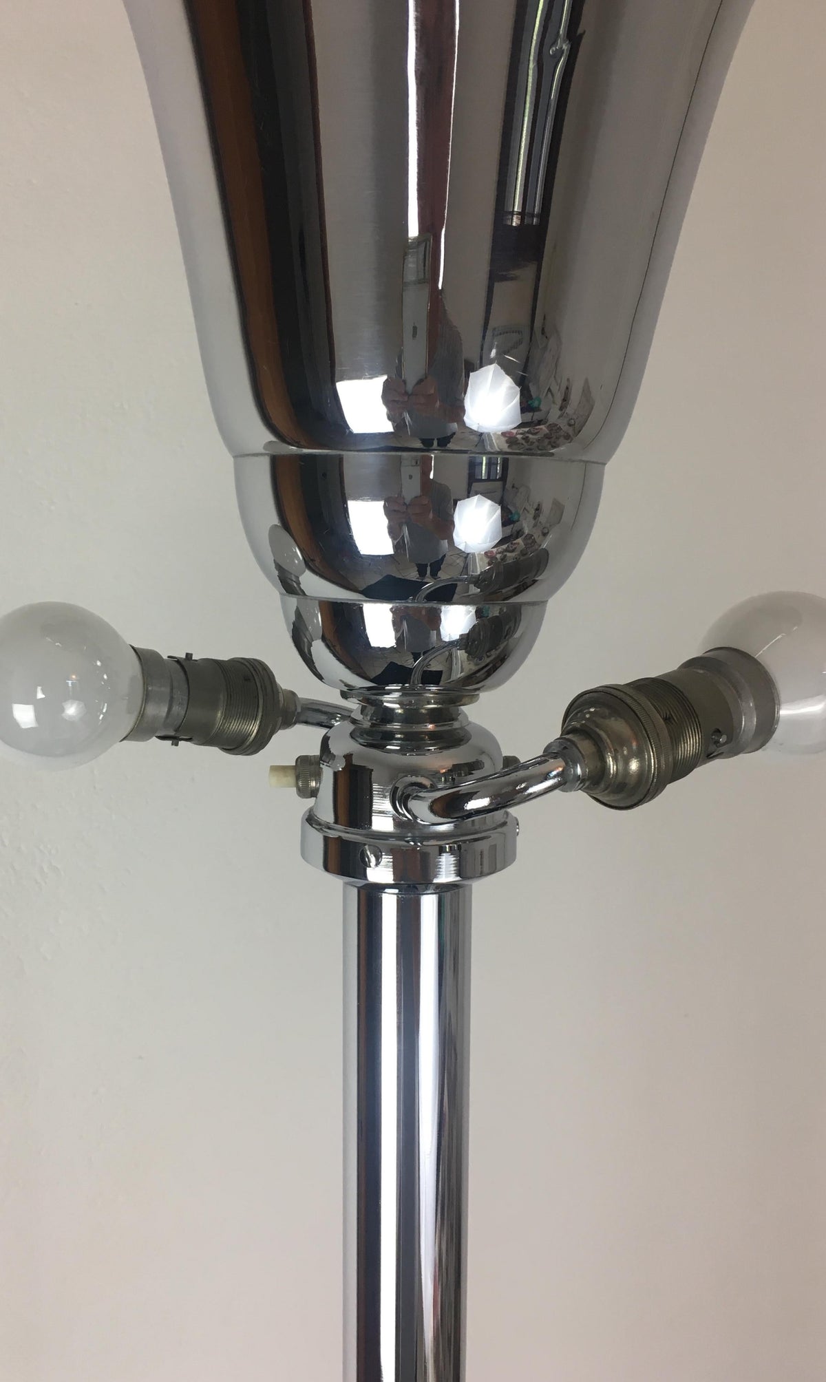 French Art Deco Polished Chrome Floor Lamp — detail 5
