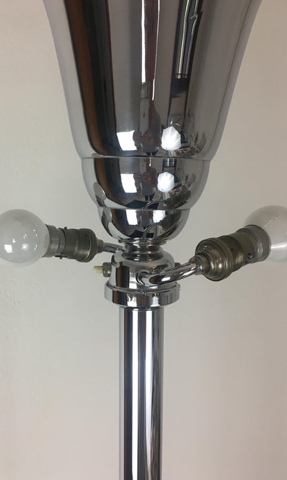 French Art Deco Polished Chrome Floor Lamp — detail 5