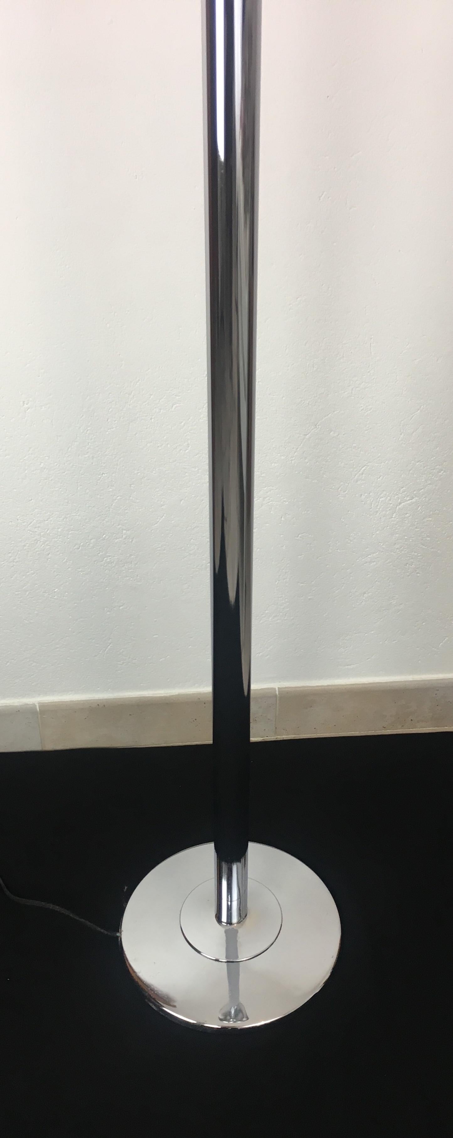 French Art Deco Polished Chrome Floor Lamp — detail 7
