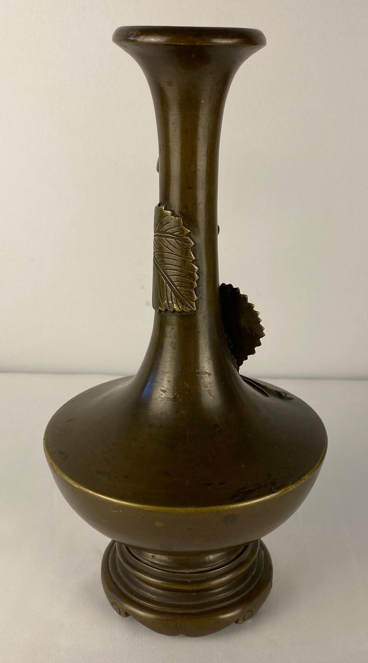 Pair of Art Nouveau Bronze Stem Vases — detail 3