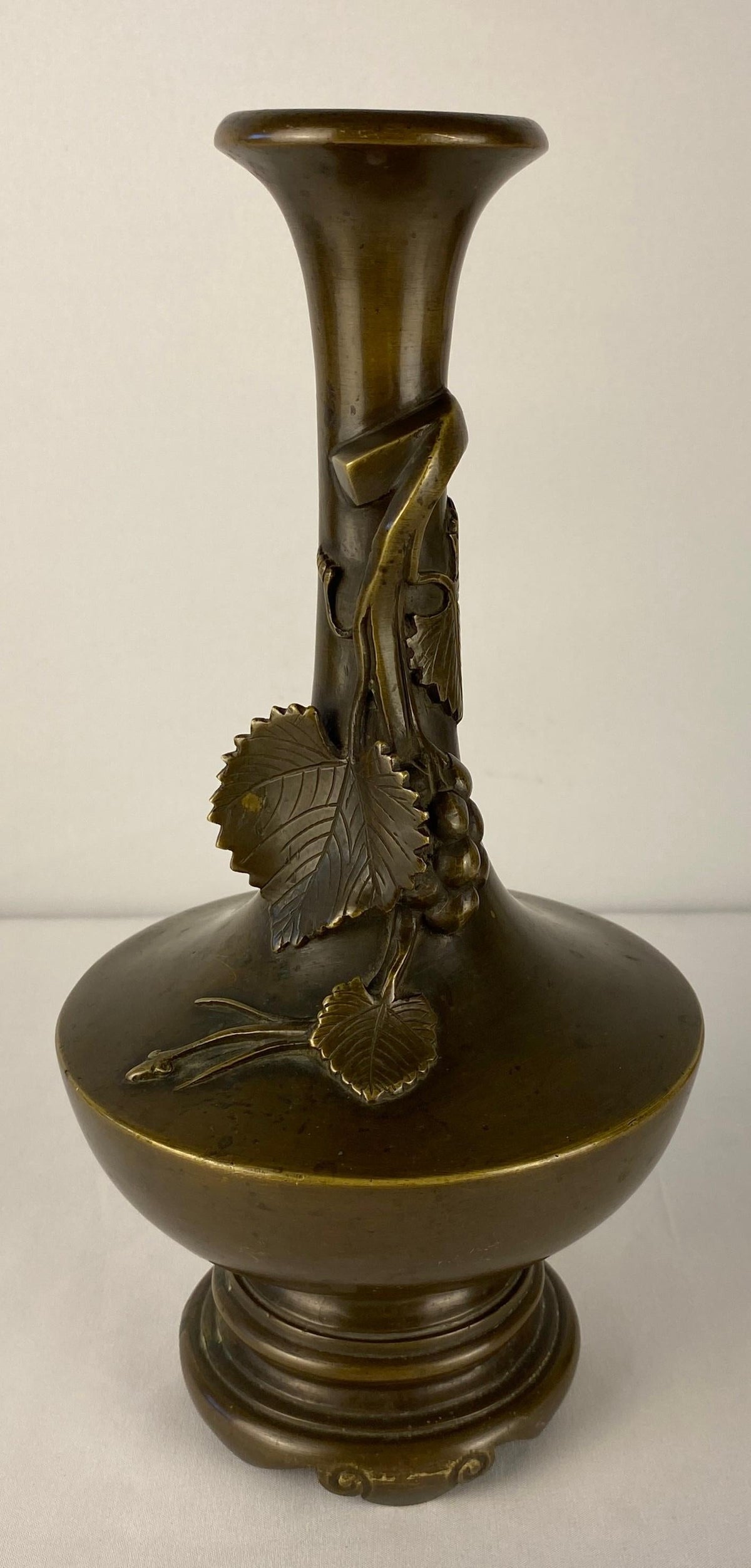 Pair of Art Nouveau Bronze Stem Vases — detail 4